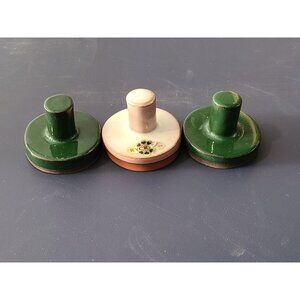 4 Vintage Rycraft Ceramic Cookie Stamps Snowman-Grapes-Peacock & Tree of Life